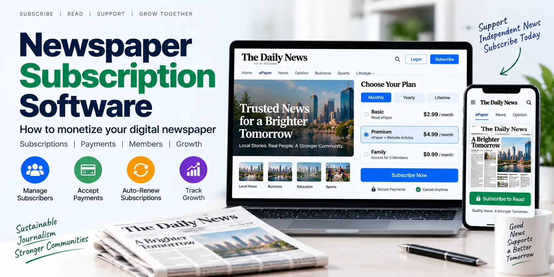 Newspaper Subscription Software: How to Monetize Your Digital Newspaper