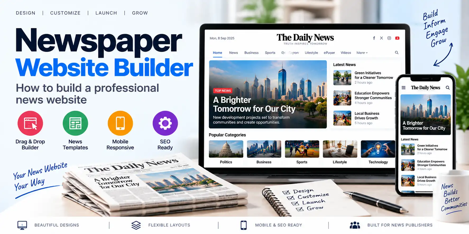 Newspaper Website Builder: How to Build a Professional Digital Newspaper Website